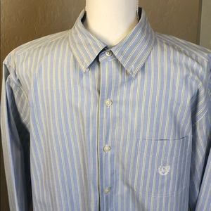 Chaps long sleeve blue striped shirt